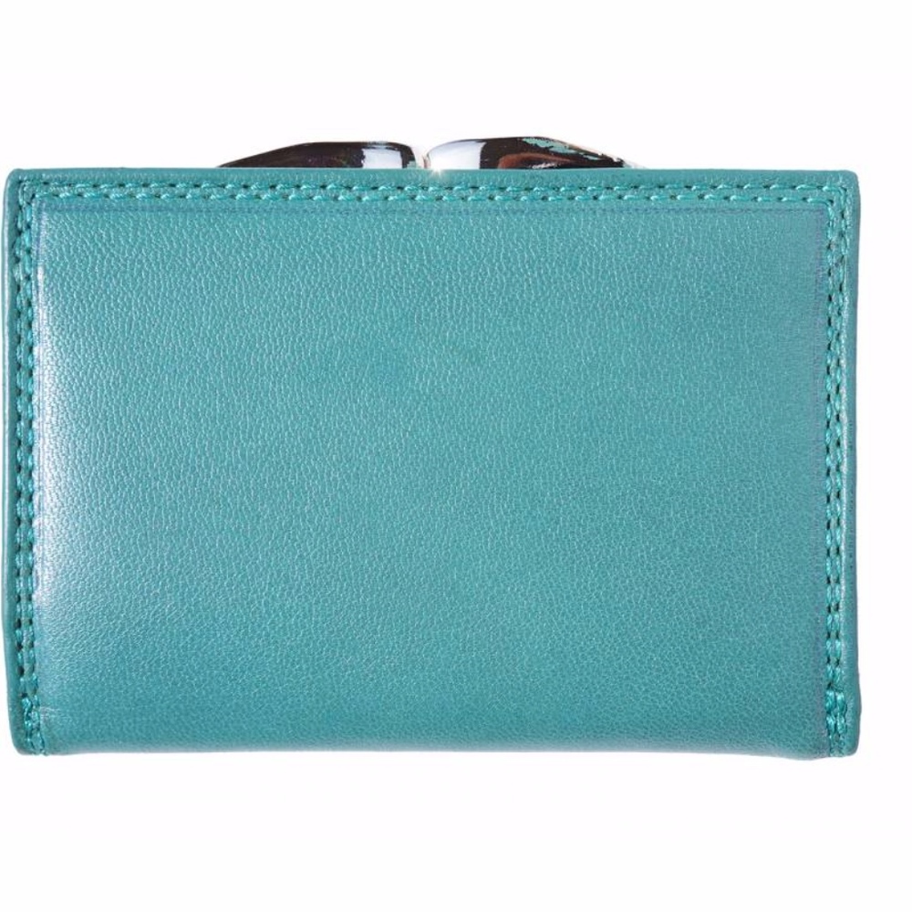 HAND MADE 🇮🇹ITALIAN 🇮🇹LEATHER WALLET TURQUOISE - Picture 4 of 7